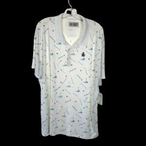 NWT Original Penguin Mens Size XXL Pete on the Green Printed Polo Shirt Top NEW